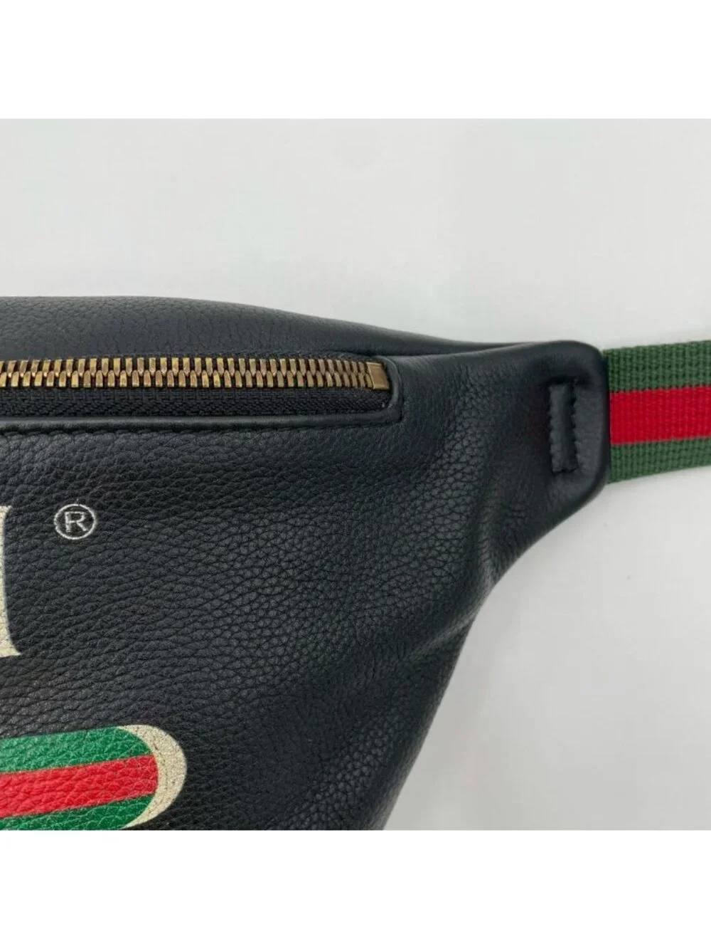 Gucci Printed Waist Pouch Bum Bag Funny Sherry Line Black